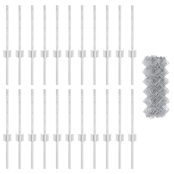 Cerca de Malla  con 22 postes en U Plata 0.4x25 m Acero M 4