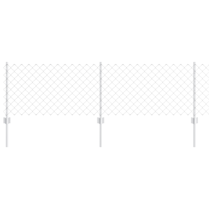 Cerca de Cadeia com 22 Postes U Prata 0.6x25 m Aço H