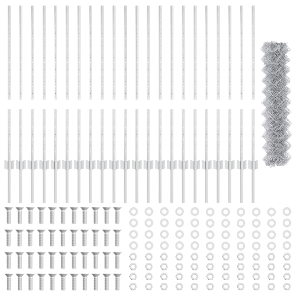 Conjunto de Cerca de Jardim 2 Peças Aço galvanizado 25 x 1 m M 4