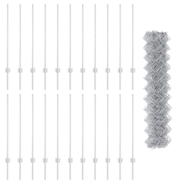 Conjunto de Cerca de Jardim 2 Peças Aço galvanizado 25 x 1 m M 5