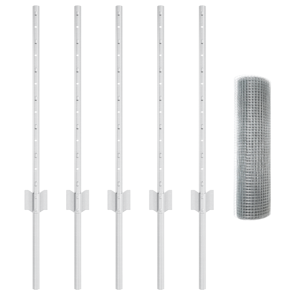 Conjunto de Cerca de Jardim Conjunto de 2 Aço galvanizado Grande M 4