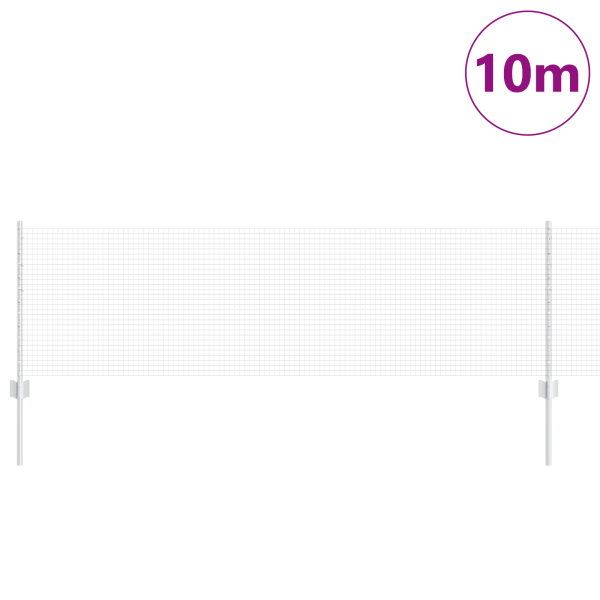 Cerca de Alambre Soldado  con 5 Postes U Plateado 0.6x10 m Acero M 3
