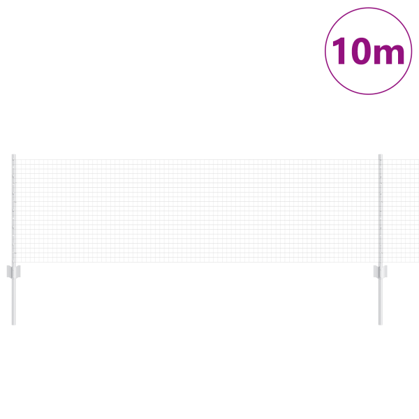 Cerca de Arame Soldado com 5 Postes U Prata 0.6x10 m Aço M 3