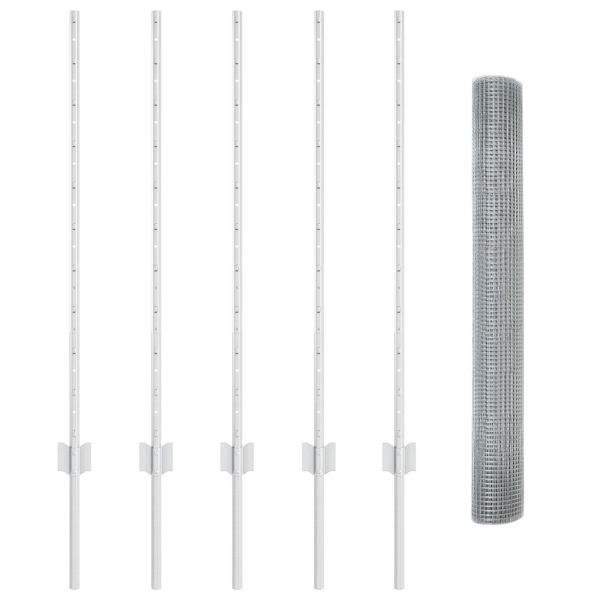 Conjunto de Cerca de Arame de Galinha Conjunto de 2 Aço galvanizado M 4