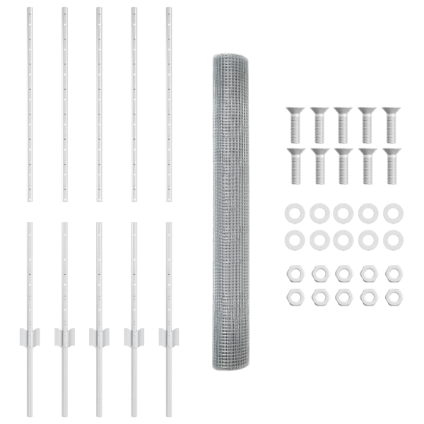 Juego de Cerca de Jardín Juego de 2 Acero galvanizado 10 x 1 m M 5