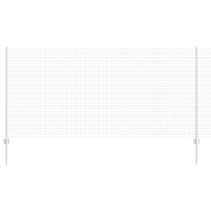 Cerca de alambre soldado con 10 postes U plata 1.2x10 m acero H