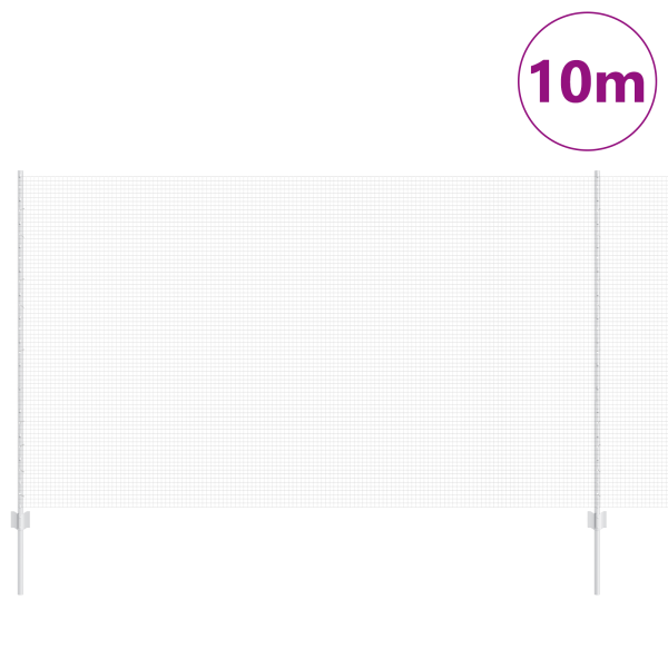 Cerca de Fio Soldado com 10 Postes em Prateado 1.4x10 m de Aço M 3
