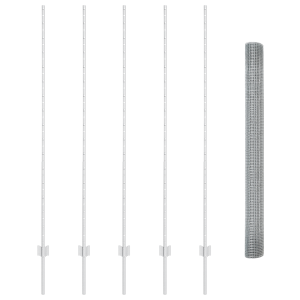 Cerca de Fio Soldado com 10 Postes U Prateado 1.6x10 m Aço M 4