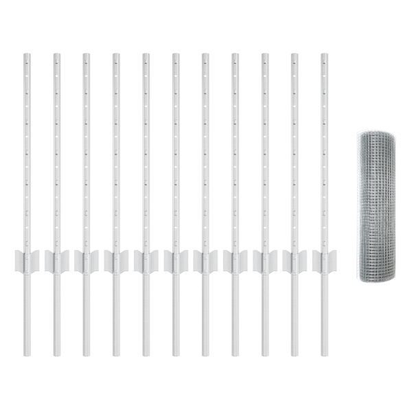 Set de Cerca de Malla para Pollos Set de 2 Acero galvanizado M 4