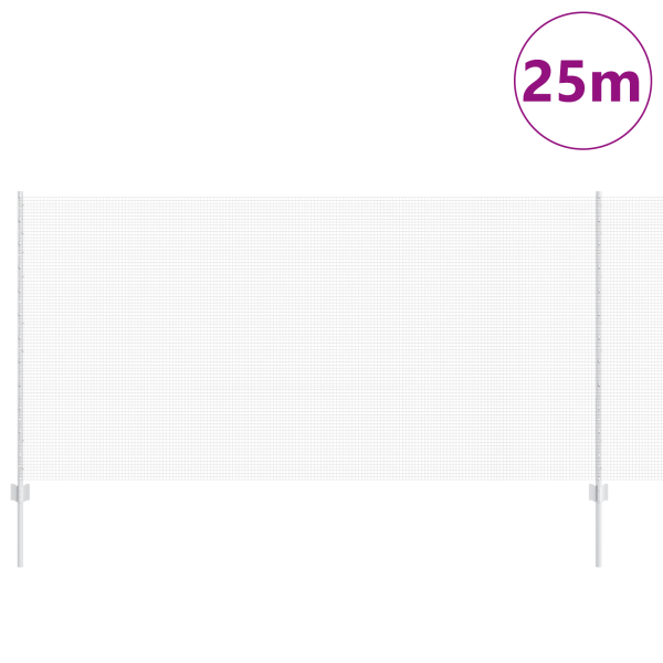 Cerca de Arame Soldado com 22 Postes em U Prateados 1.2x25 m de Aço M 3