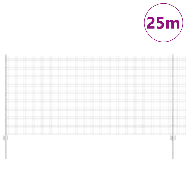 Cerca de Arame Soldado com 22 Postes U Prateados 1.2x25 m de Aço M 3