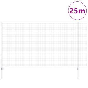 Cerca de Fio Soldado com 22 Postes U Prateados 1.4x25 m Aço H