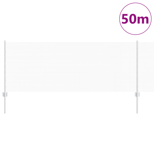 Cerca de Arame Soldado com 22 Postes U Prata 0.8x50 m Aço M 3