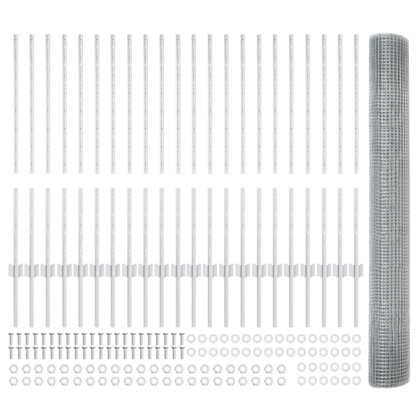 Valla de Alambre Soldado  con 44 Postes U Plata 1x50 m Acero M 4