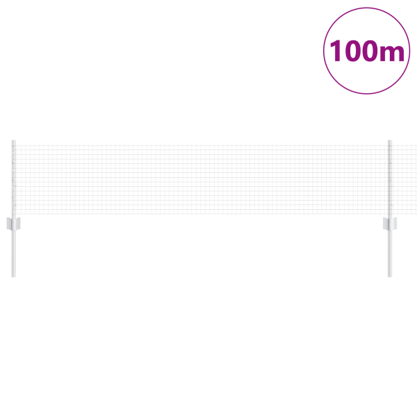 Cerca de Alambre Soldado con 44 Postes U Plateados 0.4x100 m de Acero M 3