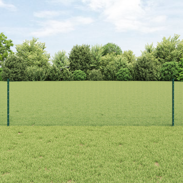 Cerca de alambre soldado  con 5 postes en U verde 0.6x10 m de acero D