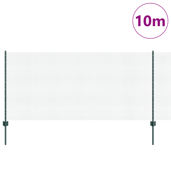 Conjunto de Cerca de Jardim Conjunto de 2 Verde Metal 10 x 1 m M 3