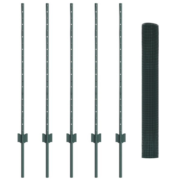 Conjunto de Cerca de Arame de Galinha Conjunto de 2 Verde M 4