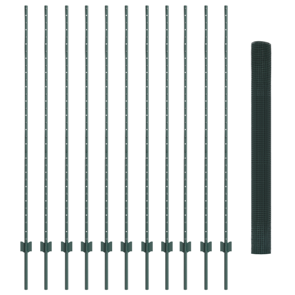 Juego de Cercas  Set de 2 Verde Metal 25 x 1.5 m Duradero M 4