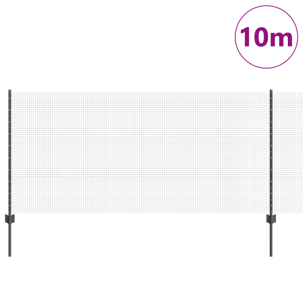 Set de Cerca de Malla para Pollos 2 pzs Gris Metal 10 x 1 m M 3