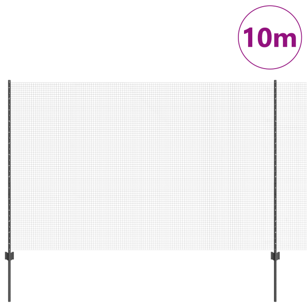 Cerca de Arame Soldado com 10 Estacas U Cinza 1.5x10 m Aço M 3