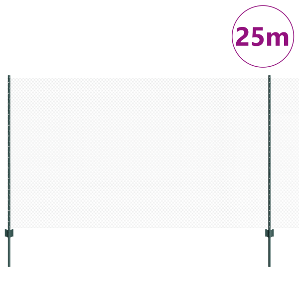Postes de Cerca  11 pcs Canal U Verde 140 cm de Aço M 3