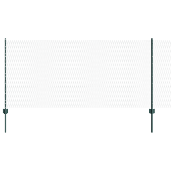 Postes de Cerca  11 pcs U-Channel Verde 100 cm Aço M 2