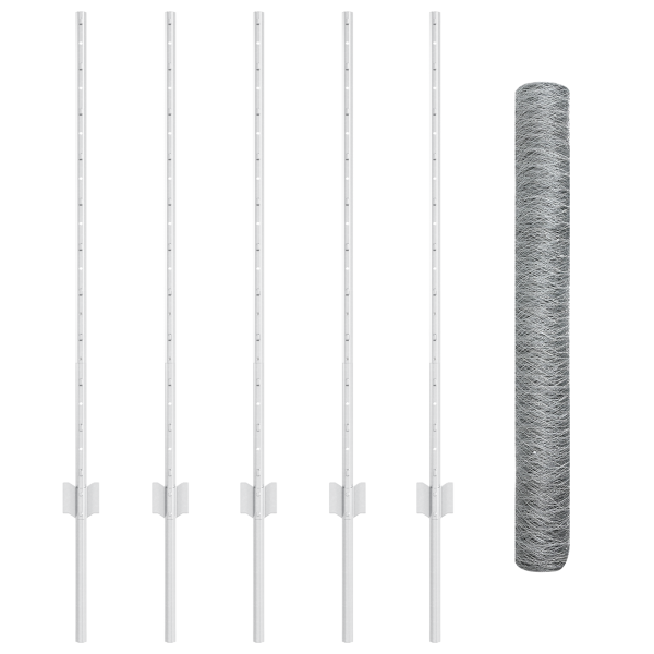 Postes para Cerca  10 pcs U-Channel 100 cm Aço Galvanizado M 4