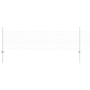 Cerca Hexagonal com 11 Postes em U Prateado 0.5x25 m de Aço H