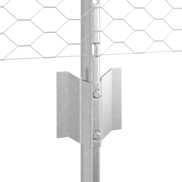 Postes de Valla  11 pcs U-Channel 80 cm Acero Galvanizado. Valla Hexagonal  0.8x25 m Acero Galvanizado M 5