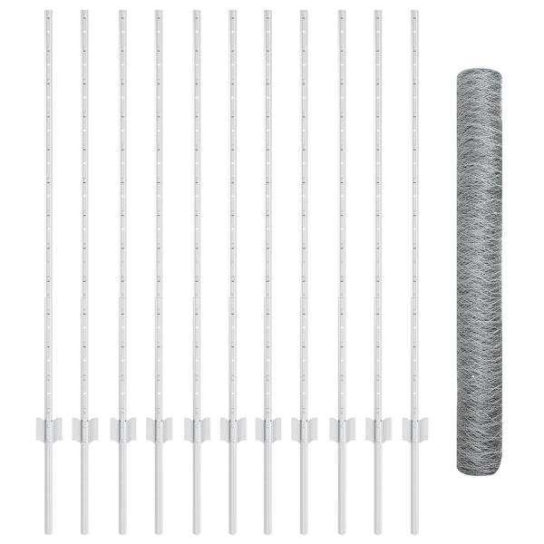 Set de Valla de Jardín  2 Piezas Acero galvanizado 25 x 1.2 m M 4