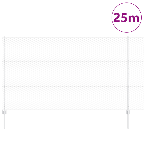 Publicaciones Valla  22 pcs U-Channel 140 cm Acero Galvanizado. Valla Hexagonal  1.4x25 m Acero Galvanizado M 3