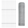 Postes de Cerca  11 pcs U-Channel 60 cm Acero Galvanizado. Cerca Hexagonal  0.6x50 m Acero Galvanizado 4