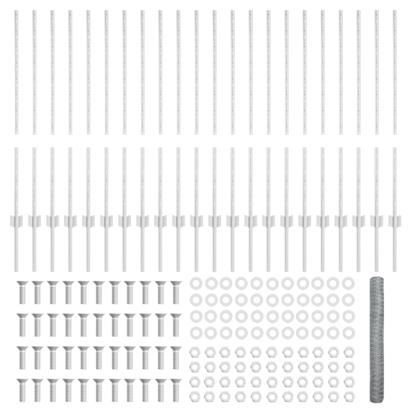 Postes de Cerca 22 pcs U-Channel 120 cm Acero Galvanizado.  Cerca Hexagonal 1x50 m Acero Galvanizado M 5
