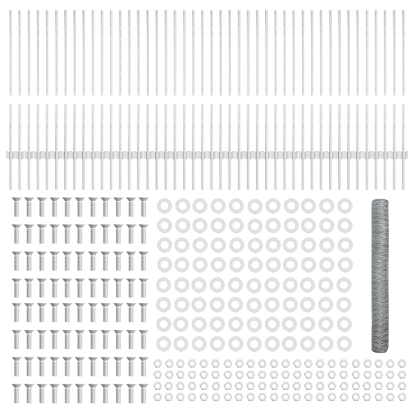 Poste de Cerca 22 pcs U-Channel 100 cm Acero Galvanizado.  Cerca Hexagonal 1x100 m Acero Galvanizado M 5