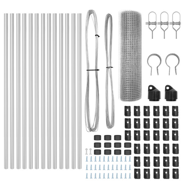 Juego de Poste de Cerco  Set de 2 Acero galvanizado 25 x 0.5 m M 5