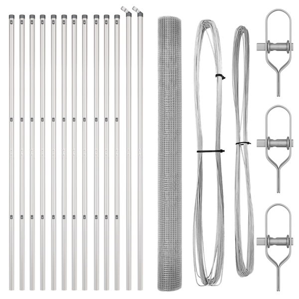 Cerca de Fio Soldado com 13 Postes 1.5x25 m Aço Galvanizado M 4