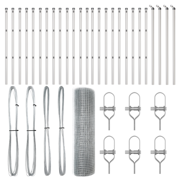 Cerca de Malla Soldada  con 13 postes 0.8x50 m Acero Galvanizado M 4