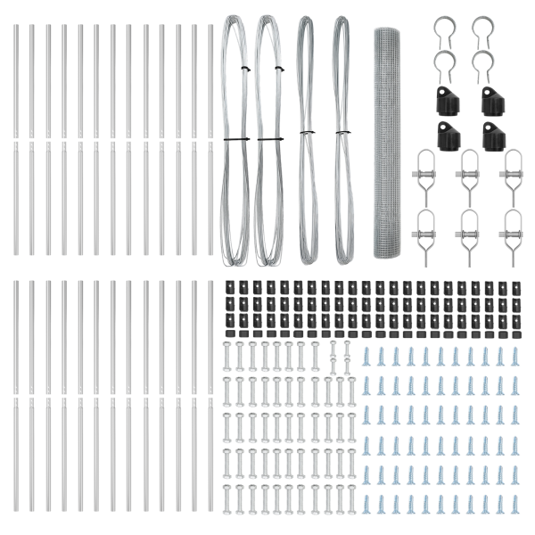 Cerca de Alambre Soldado con 13 Poste 1x50 m Acero Galvanizado M 5