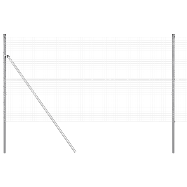 Cerca de Arame Soldado com 13 Postes 1.2x50 m Aço Galvanizado M 2