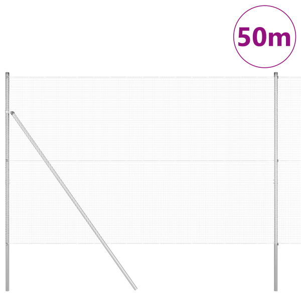 Cerca de Fio Soldado com 13 Postes 1.5x50 m Aço Galvanizado M 3