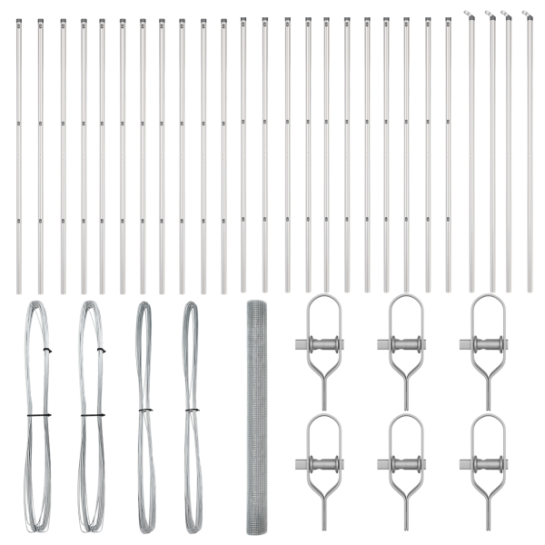 Cerca de Fio Soldado com 13 Postes 1.5x50 m Aço Galvanizado M 4