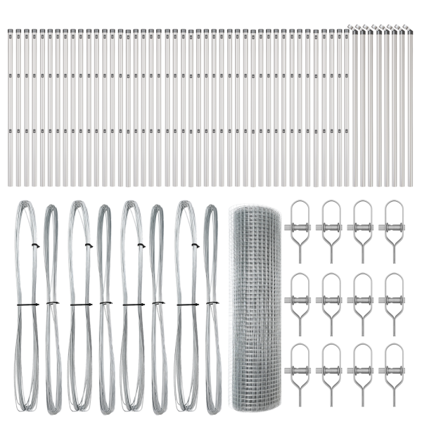 Cerca de Arame Soldado com 13 Postes 0.5x100 m de Aço Galvanizado M 4