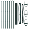 Conjunto de Cerca Conjunto de 2 Verde Metal 10 x 1 m Durável 4