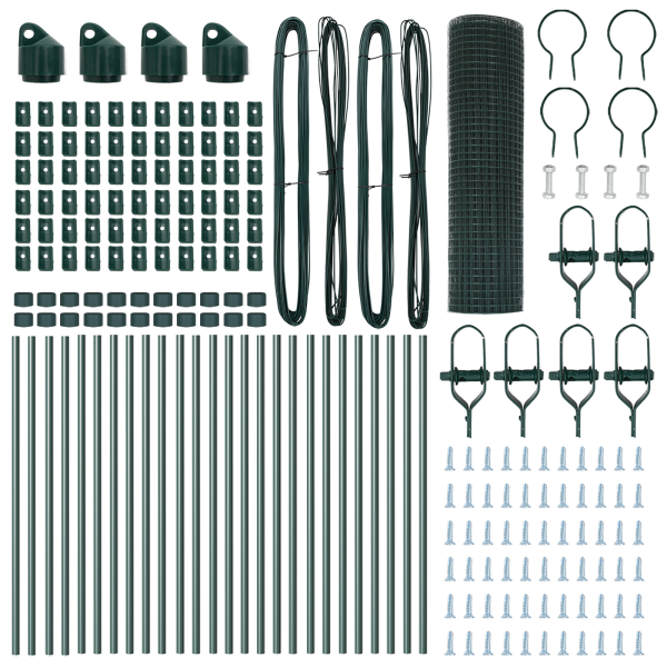 Cerca de Malla Soldada  con 13 Postes Verde 0.4x50 m Acero M 5