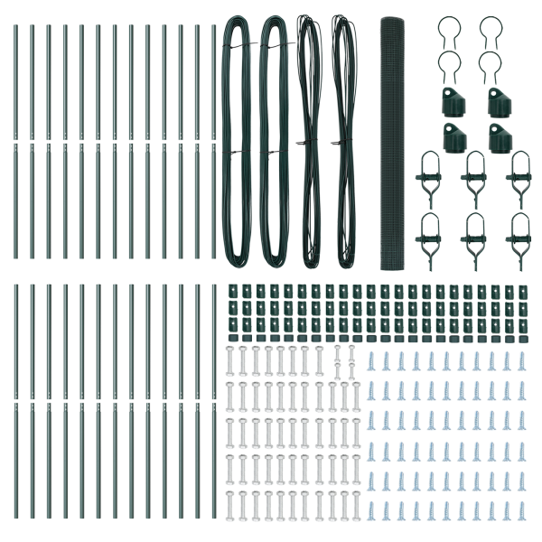Cerca de Alambre Soldado  con 13 Postes Verde 1.5x50 m Acero M 5