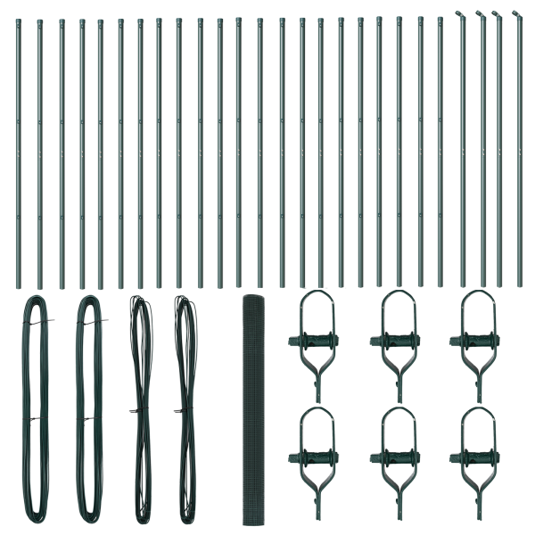 Cerca de Arame Soldado com 13 Postes Verde 1.5x50 m Aço M 4