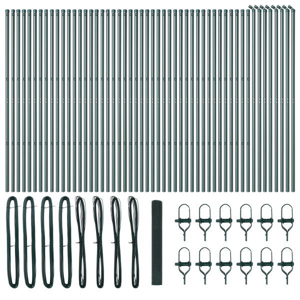 Cerca de Malha Soldada com 13 Postes Verde 1x100 m Aço M 4