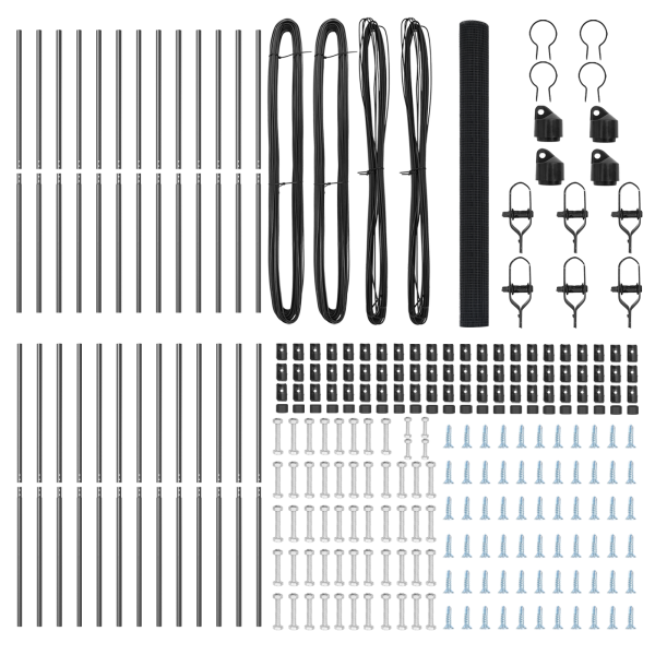 Cerca de Malla Soldada  con 13 Postes Gris 1.5x50 m Acero M 5