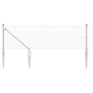 Cerca de Alambre Soldado con 7 Poste de Picos 0.8x10 m Acero Galvanizado H